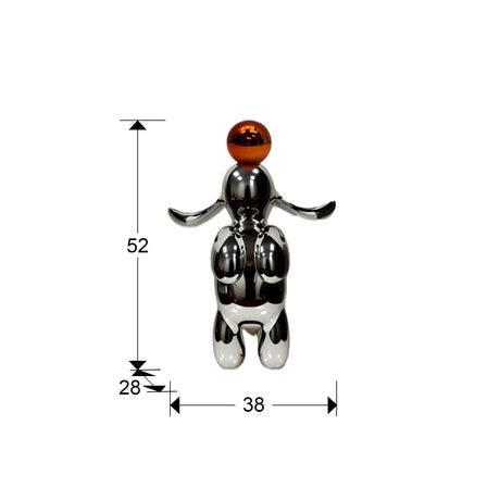 Figura decorativa Schuller Conejo gris y naranja 52cm dimensiones