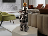 Figura decorativa Schuller Conejo gris y naranja 52cm 302364