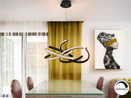 Lámpara de techo colgante Schuller Ring II negro 3000K 