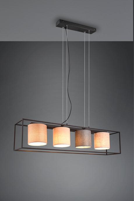 Lámpara de techo colgante Trio Ross LED negro mate 3000K 150cm 303100417