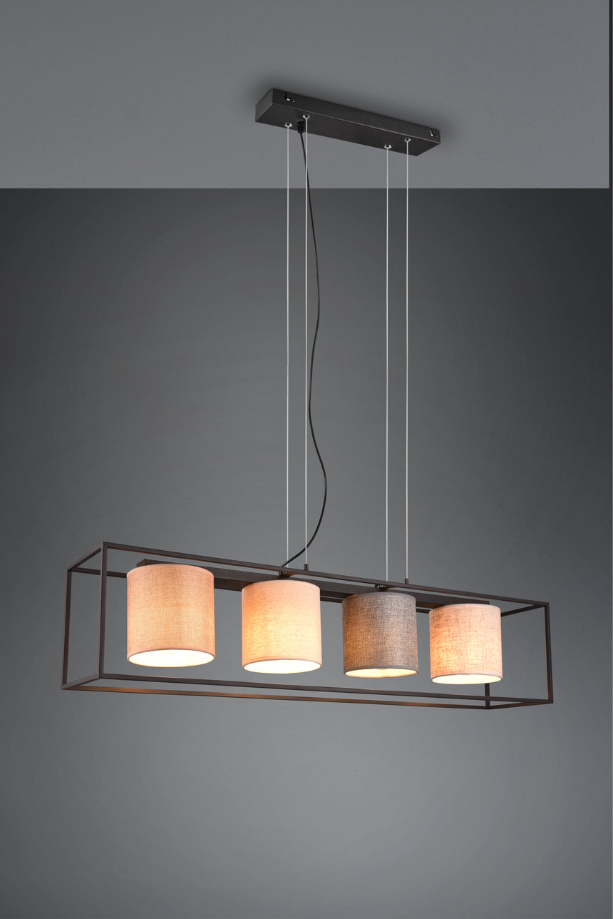 Lámpara de techo colgante Trio Ross LED negro mate 3000K 150cm 303100417