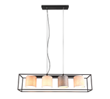 Lámpara de techo colgante Trio Ross LED negro mate 3000K 150cm 303100417
