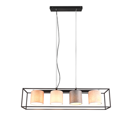 Lámpara de techo colgante Trio Ross LED negro mate 3000K 150cm 303100417