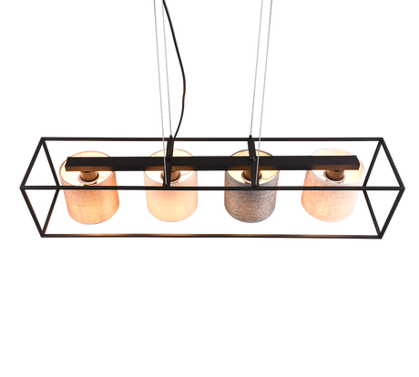 Lámpara de techo colgante Trio Ross LED negro mate 3000K 150cm 303100417
