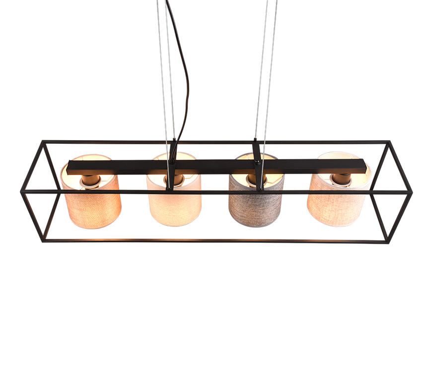 Lámpara de techo colgante Trio Ross LED negro mate 3000K 150cm 303100417