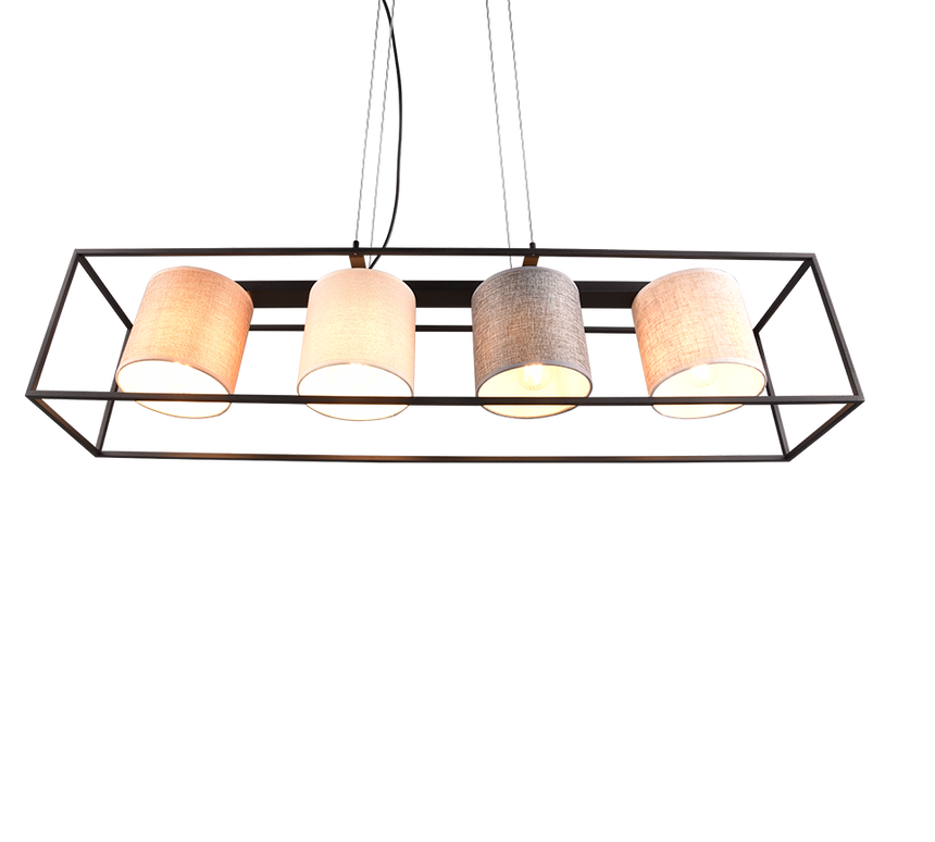 Lámpara de techo colgante Trio Ross LED negro mate 3000K 150cm 303100417