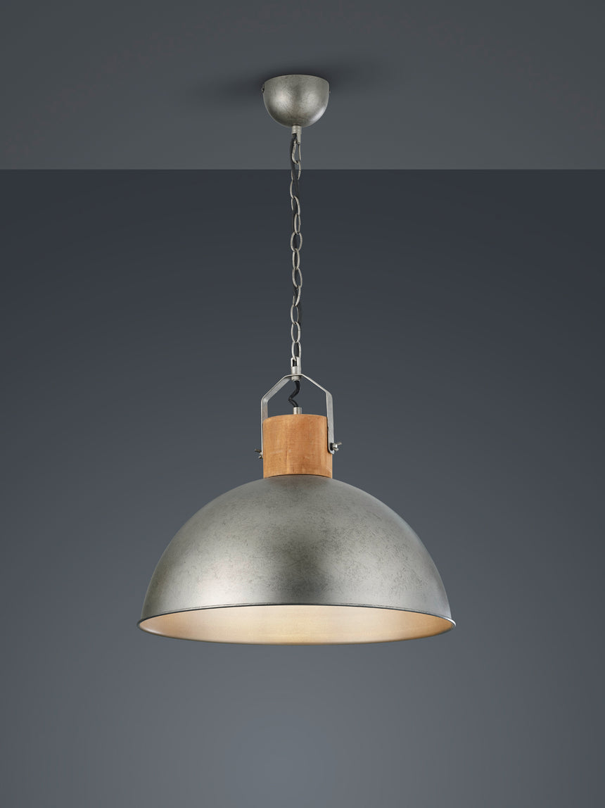 Lámpara de techo colgante Trio Delhi níquel antiguo 150cm 3