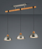 Lámpara de techo colgante Trio Delhi 3 luces níquel antiguo 215cm 3