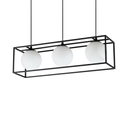 Lámpara colgante Ideal Lux Lingotto negro cristal 3 luces Ø70cm 304144