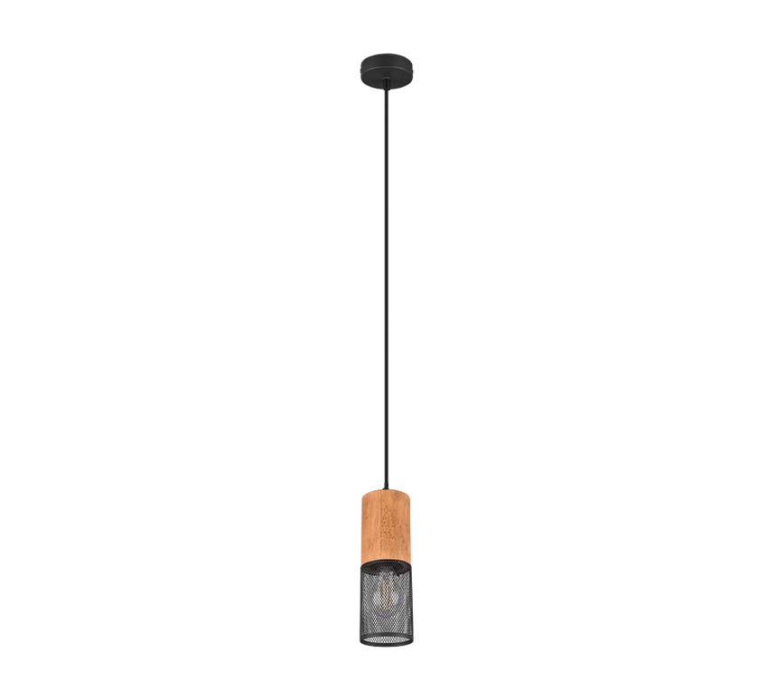 Trio Tosh Black Mat Metal Pendant Lamp 304300132