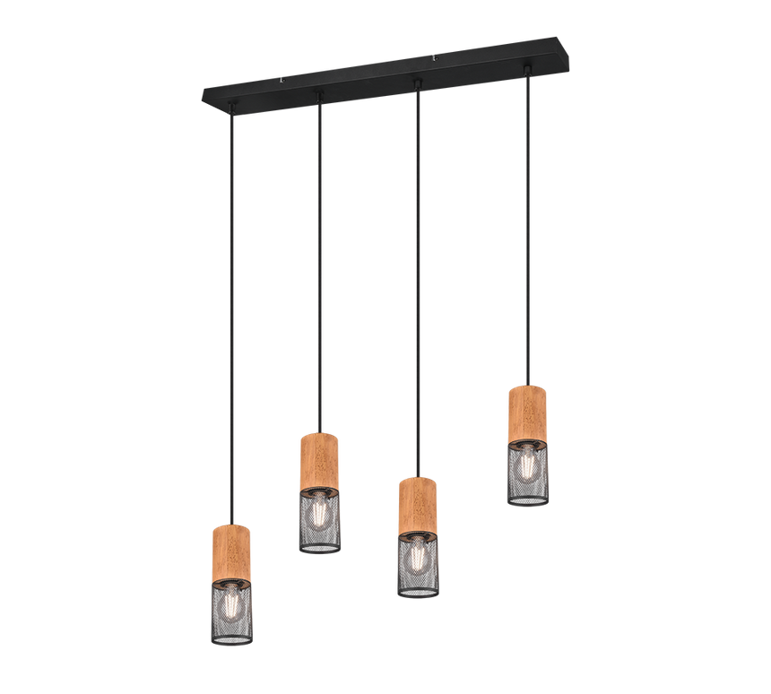 Trio Tosh Black Mat Metal Pendant Lamp 304300432