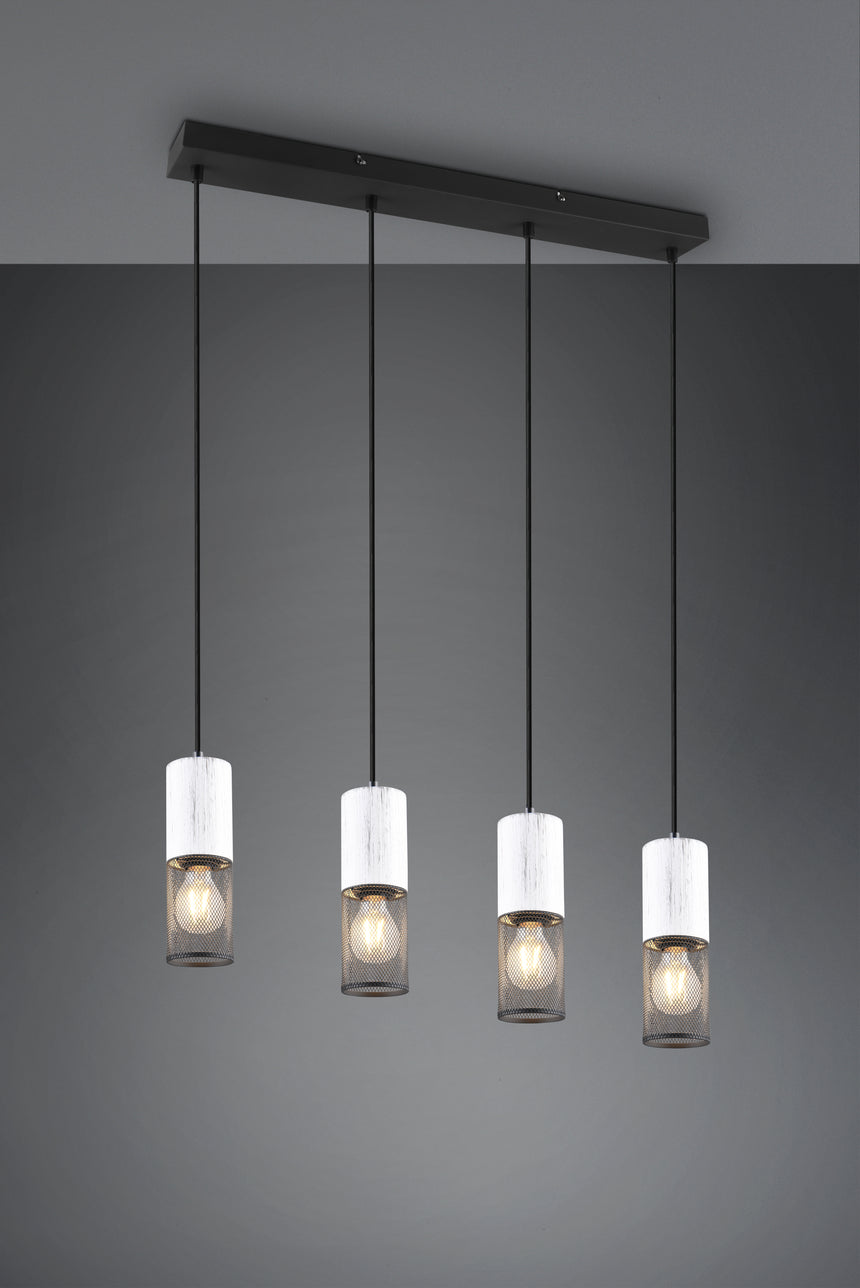 Lámpara de techo colgante Trio Tosh LED black and white 2700K 150cm 304300434