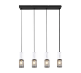 Lámpara de techo colgante Trio Tosh LED black and white 2700K 150cm 304300434