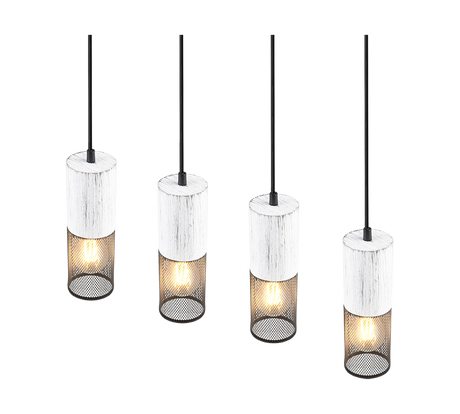Lámpara de techo colgante Trio Tosh LED black and white 2700K 150cm 304300434