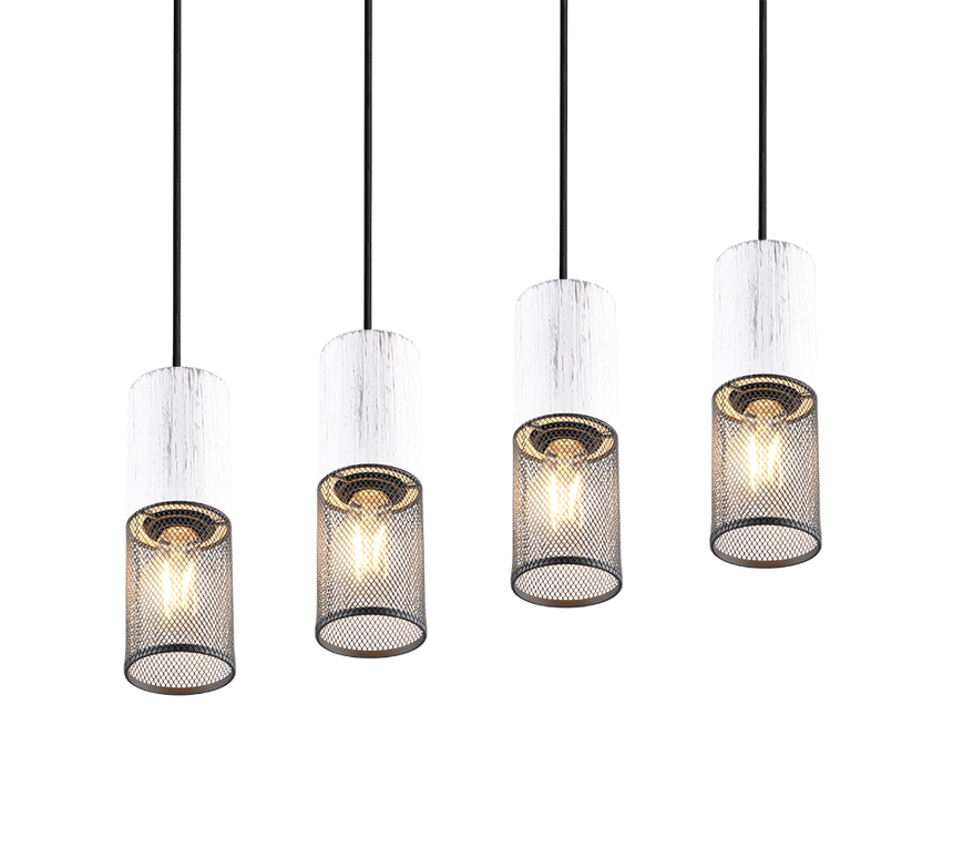Lámpara de techo colgante Trio Tosh LED black and white 2700K 150cm 304300434