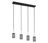 Lámpara de techo colgante Trio Tosh LED black and white 2700K 150cm 304300434