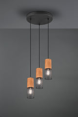 Lámpara de techo colgante Trio Tosh 3 luces negro mate 150cm 3