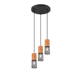 Lámpara de techo colgante Trio Tosh 3 luces negro mate 150cm 3