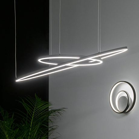 Lámpara colgante Ideal Lux Oracle Slim LED 77W regulable Ø150cm 3000K negro — ref. 304458 (2)