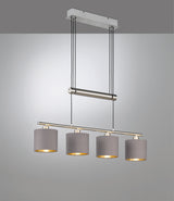 Lámpara de techo colgante Trio Garda LED níquel mate 2700K 150cm 305400441