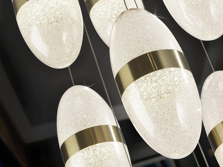 Lámpara de techo colgante Schuller Garden grande 9 luces negro y bronce 3000K Ø50cm vista 3