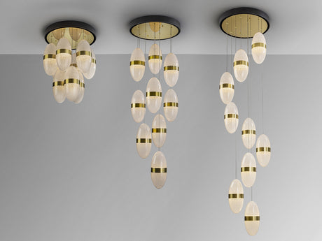 Lámpara de techo colgante Schuller Garden grande 9 luces negro y bronce 3000K Ø50cm vista 4