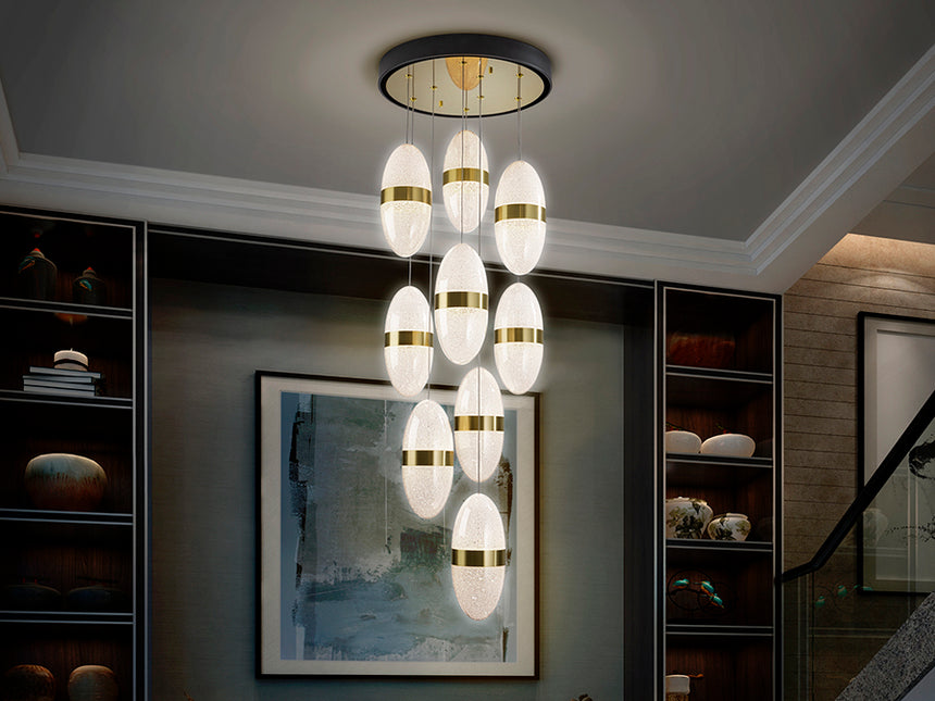 Schuller Garden Lámpara de techo colgante 9 luces negro bronce 305723