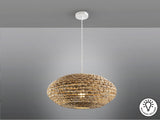 Lámpara de techo colgante Schuller Nana 1 luz blanco y natural ratán Ø60cm vista 3