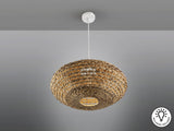 Lámpara de techo colgante Schuller Nana 1 luz blanco y natural ratán Ø60cm vista 4
