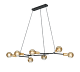 Lámpara de techo colgante Trio Cross 7 luces negro mate 150cm 3