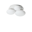 Plafón de techo Ideal Lux Ninfea blanco cristal 3 luces 45W Ø46cm 306964