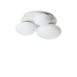 Plafón de techo Ideal Lux Ninfea blanco cristal 3 luces 45W Ø46cm 306964
