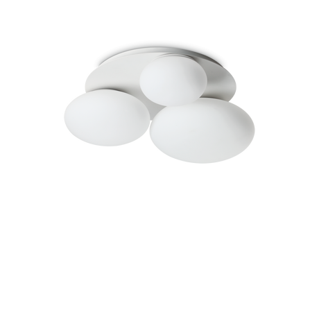 Plafón de techo Ideal Lux Ninfea cristal 3 luces 45W 46cm blanco — ref. 306964 (1)