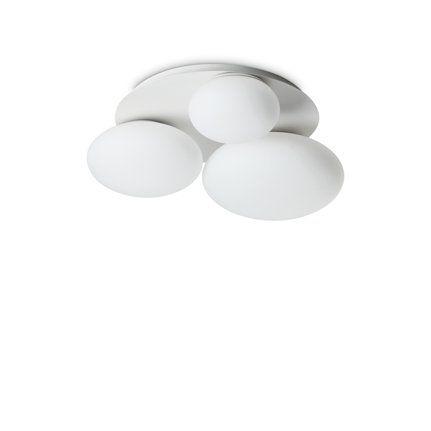 Plafón de techo Ideal Lux Ninfea cristal 3 luces 45W 46cm blanco — ref. 306964 (1)