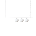 Lámpara colgante Ideal Lux Perline negro cristal 3 luces 120W Ø120,5cm 307008