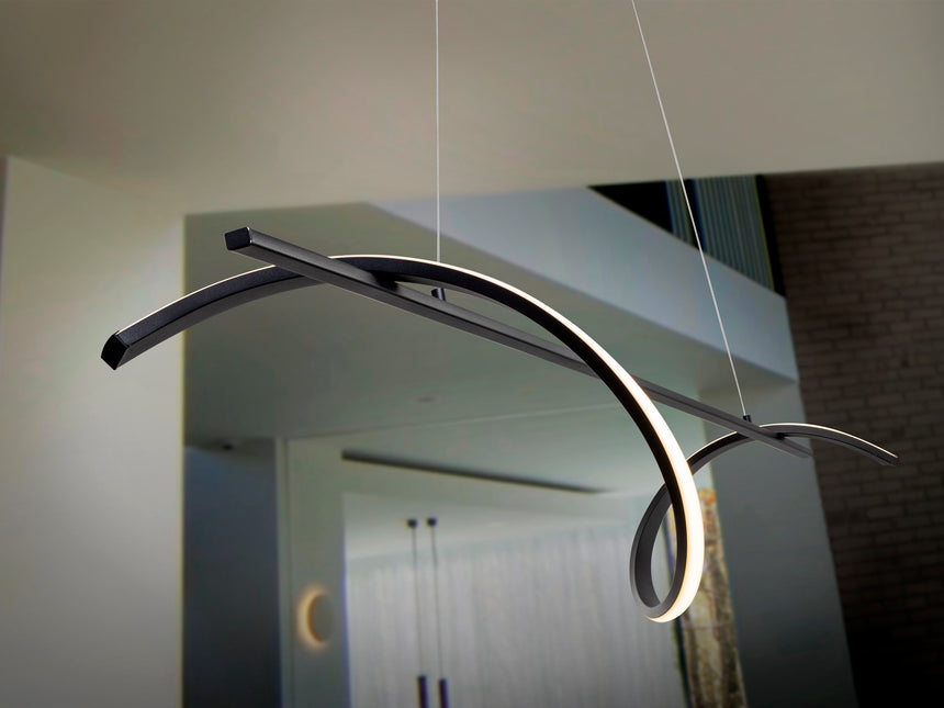 Lámpara de techo colgante Schuller Boa negro CCT con ma - ambiente