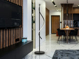 Lámpara de pie de salón Schuller Boa LED negro 3000K 170cm 307758