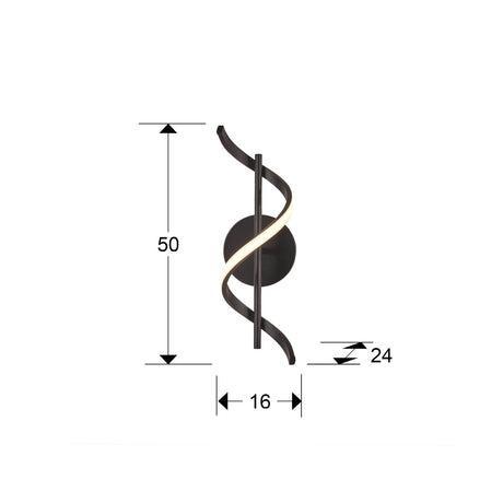 Plafón/Aplique de pared Schuller Boa LED negro 3000K dimensiones