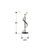 Lámpara de sobremesa Schuller Boa grande LED negro 3000K 60cm dimensiones