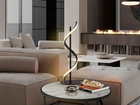 Lámpara de sobremesa Schuller Boa grande LED negro 3000K 60cm 307965