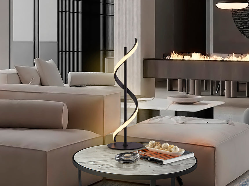 Lámpara de sobremesa Schuller Boa grande LED negro 3000K 60cm 307965