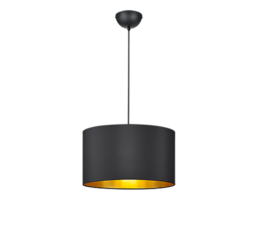 Trio Hostel Black mat textile hanging lamp 308200179