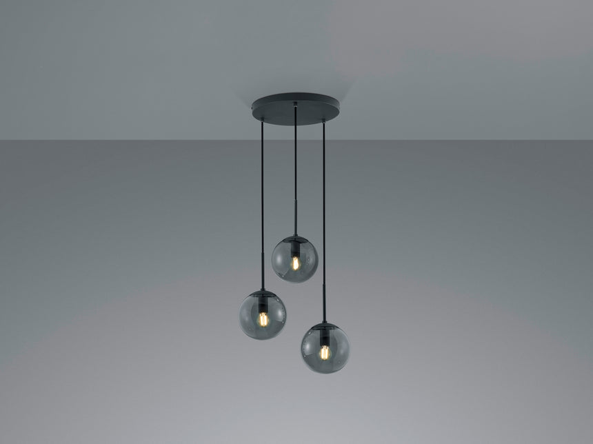 Lámpara de techo colgante Trio Balini 3 luces antracita 150cm 308590342
