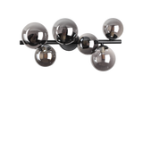 Plafón de techo Ideal Lux Perlage fumé cristal 6 luces 90W Ø49cm 309262