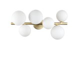 Plafón de techo Ideal Lux Perlage blanco cristal 6 luces 90W Ø49cm 309279