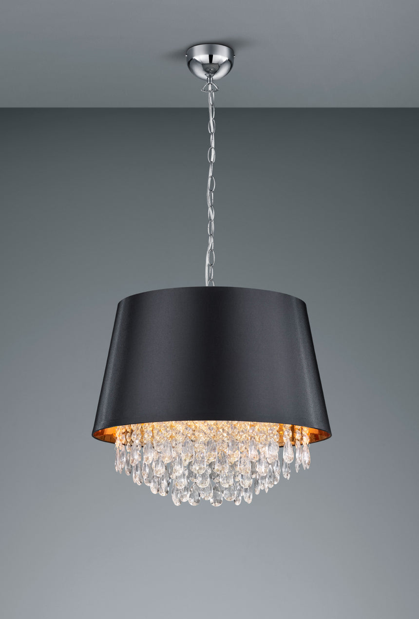 Lámpara de techo colgante Trio Loreley 3 luces cromo 150cm 309300302