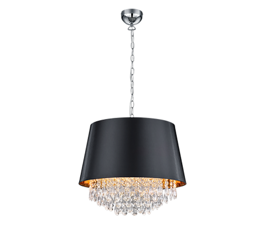 Lámpara de techo colgante Trio Loreley 3 luces cromo 150cm 309300302