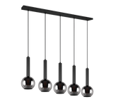 Lámpara de techo colgante Trio Clayton 5 luces negro mate 150cm 3