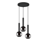 Lámpara de techo colgante Trio Clayton 3 luces negro mate 150cm 3