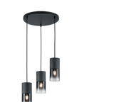 Lámpara de techo colgante Trio Robin 3 luces negro mate 150cm 3